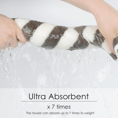 Mikrofaser Badetuch 70x140cm Grau Gestreift 2er Pack