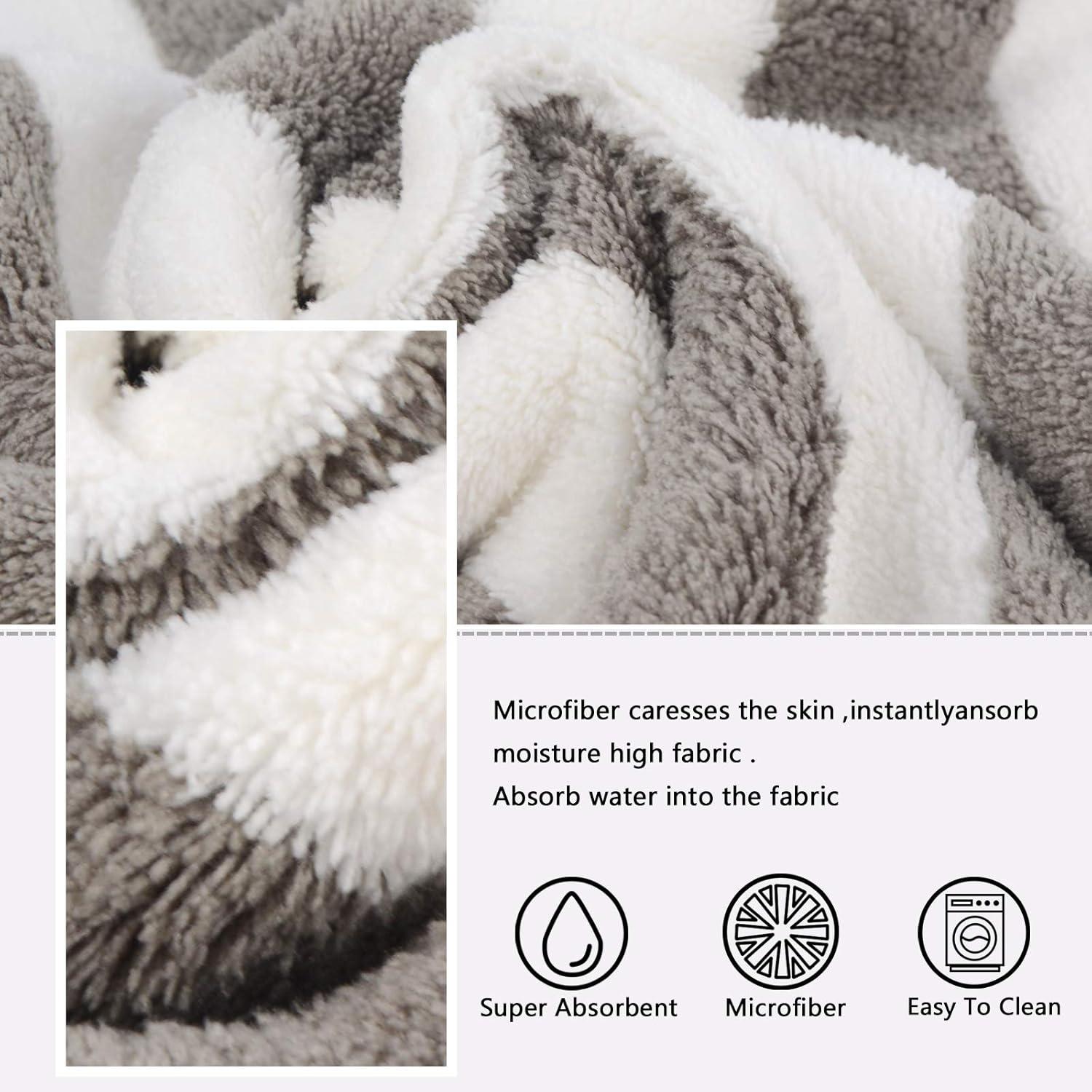 Mikrofaser Badetuch 70x140cm Grau Gestreift 2er Pack