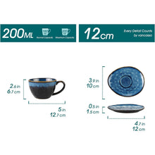 Vancasso STARRY Kaffeeservice Steingut 8-teilig Blau Vintage