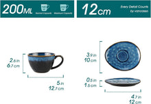 Vancasso STARRY Kaffeeservice Steingut 8-teilig Blau Vintage