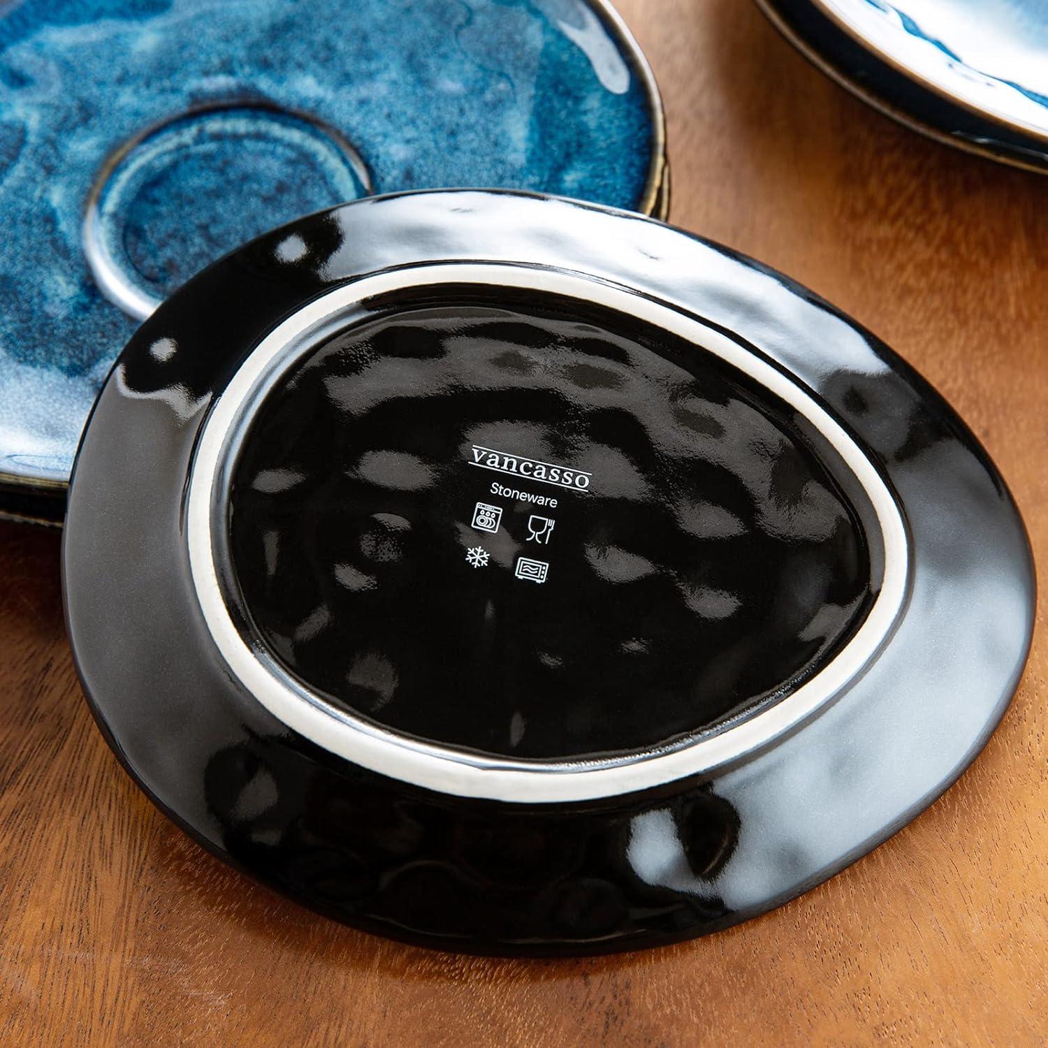 Vancasso STARRY Kaffeeservice Steingut 4 Personen Blau Vintage 8-teilig