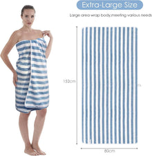 Mikrofaser Badetuch Blau Gestreift 70x140cm 2er Pack