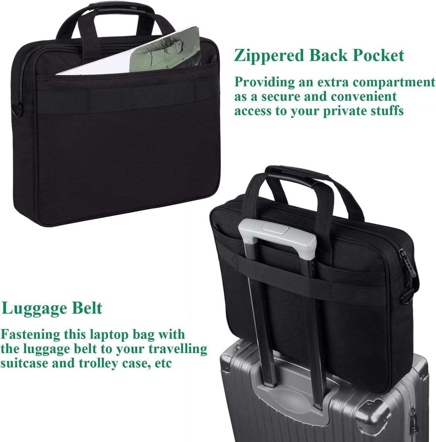Taygeer Laptoptasche 17 Zoll Schwarz Wasserdicht Business Umhängetasche