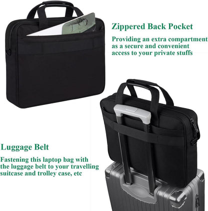 Taygeer Laptoptasche 17 Zoll Schwarz Wasserdicht Business Umhängetasche