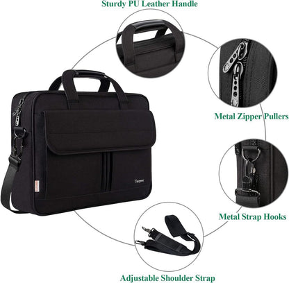 Taygeer Laptoptasche 17 Zoll Schwarz Business Notebook Aktentasche