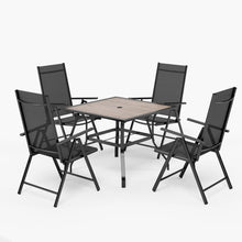 Terrassenmöbel-Set 4+1 Aluminium Gartenstühle Tisch Klappstühle 6X