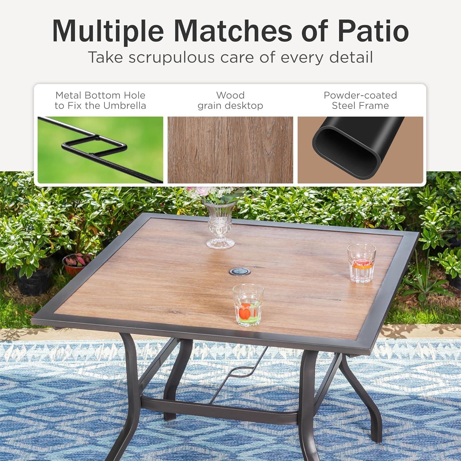 Terrassenmöbel-Set 4+1 Aluminium Gartenstühle Tisch Klappstühle 6X