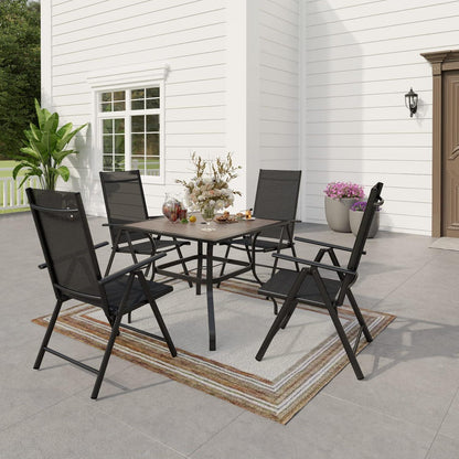 PHIVILLA Gartenmöbel Set 4+1 Terrassenmöbel Aluminium 6X verstellbar
