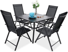 Gartenmöbel Set 4 Personen Wetterfest Aluminium Schwarz