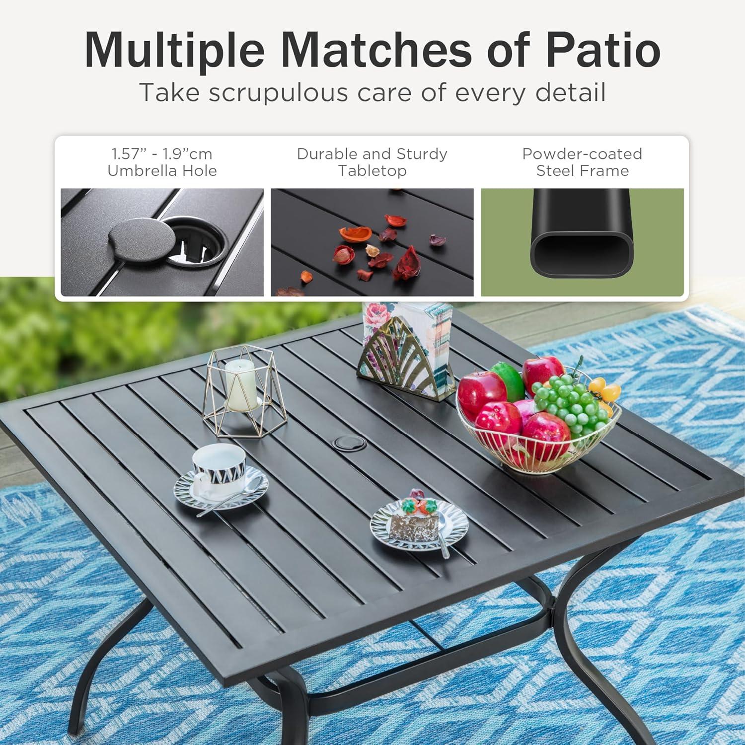 Gartenmöbel Set Wetterfest Outdoor Terrassenmöbel 4 Personen Schwarz