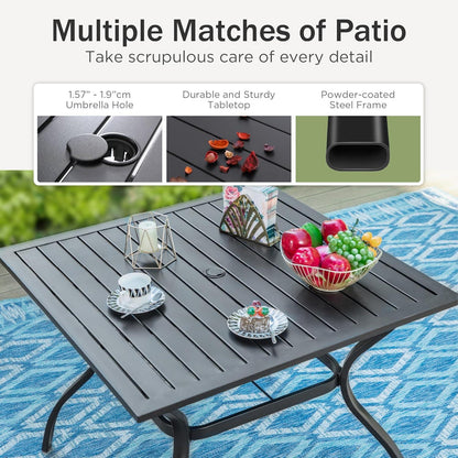 Gartenmöbel Set Wetterfest Outdoor Terrassenmöbel 4 Personen Schwarz