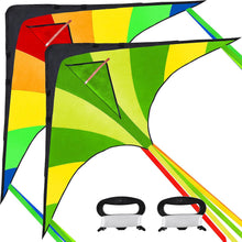 2er Set Delta-Drachen Grün Regenbogen 262,5 ft Drachenschnur