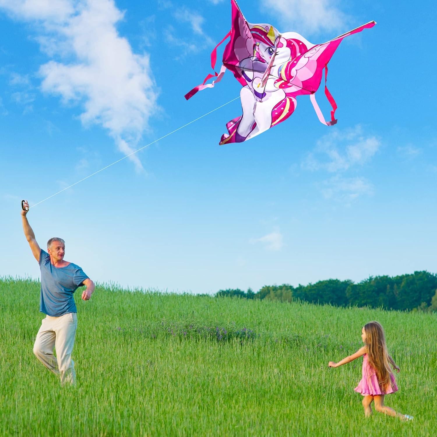 JOYIN Einhorn Drachen 110cm für Spiele im Freien