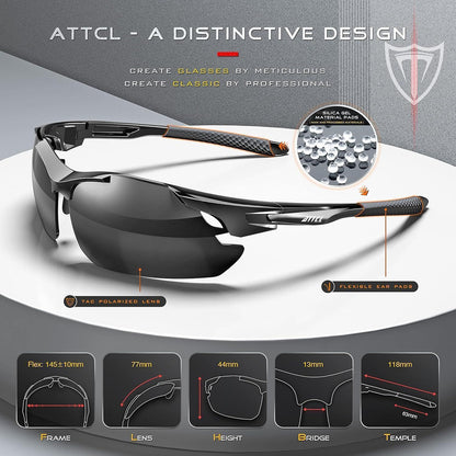 Herren Polarisierte Sportsonnenbrille UV400 CAT 3