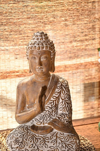 Buddha Figur 36.5cm Harz sitzende Deko für Haus Büro Garten