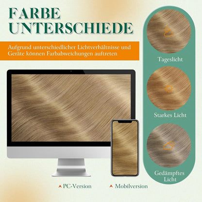 Echthaar Tape Extensions Braun Ombre 50cm – Remy Menschenhaar
