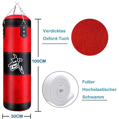 Boxsack hängend MMA Punching Sack Muay Thai Kit 100x30 cm