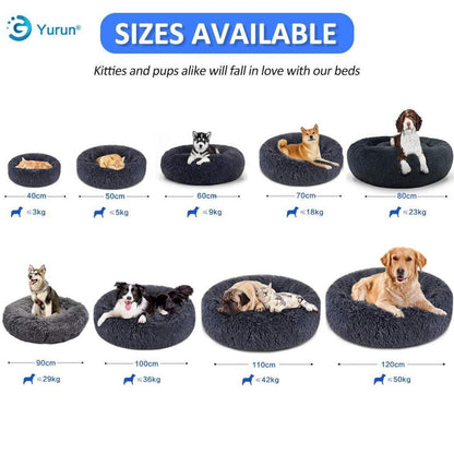 Flauschiges Hundebett rund Rosa 120cm