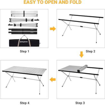 Klapptisch Aluminium 120x80cm für 4-8 Personen, leicht & stabil