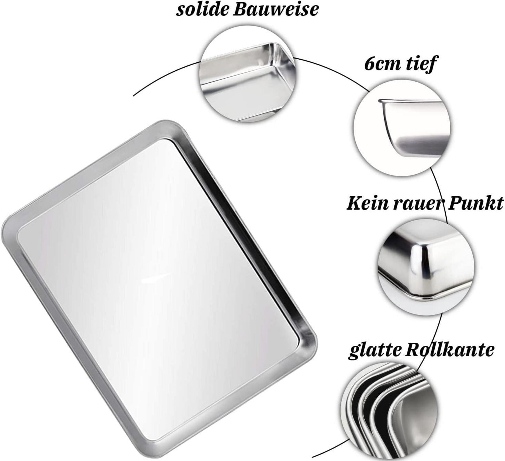 Backblech Edelstahl Rechteckig Baking Tray 35x40cm Geschirrspüler geeignet