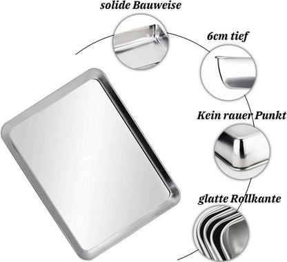 Backblech Edelstahl Rechteckig Baking Tray 35x40cm Geschirrspüler geeignet