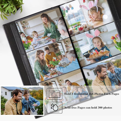 Vienrose Einsteck-Fotoalbum 10x15 Schwarz 300 Seiten