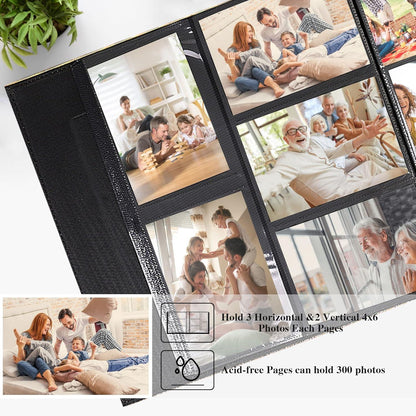 Fotoalbum 10x15 Einsteckalbum 600 Seiten schwarz Valentinstag