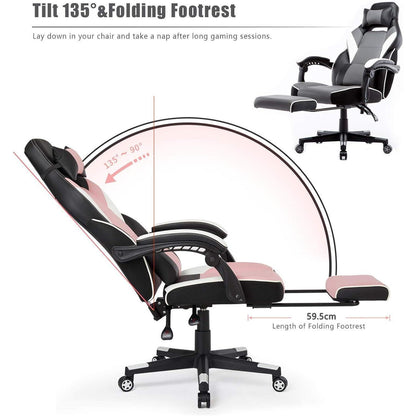 Gaming Stuhl, Ergonomischer Gamer Stuhl mit verstellbaren