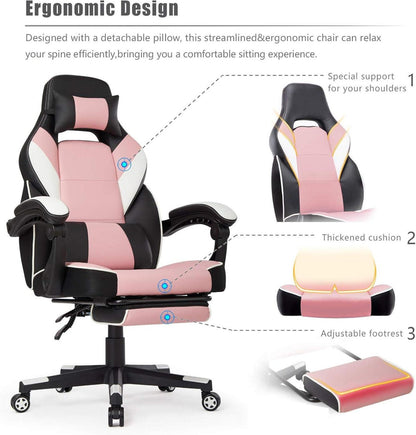 Intimate Gaming Stuhl Ergonomisch Verstellbar Racing Bürostuhl Rosa