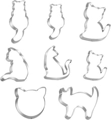 Katze Ausstechformen Set 8pcs Edelstahl DIY Tiere Keksausstecher