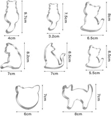 Ausstechform Katze 8-teilig Edelstahl DIY Keksausstecher