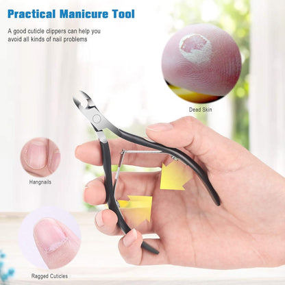 Professionelle Nagelhautzange Edelstahl matt Schwarz Schere