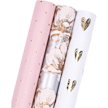 Geschenkpapierrolle Mini-Rolle 3 Verschiedene Pinke Graue