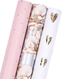 Geschenkpapierrolle Pinkes und Graues Blumenmuster 43,2x3,05 m