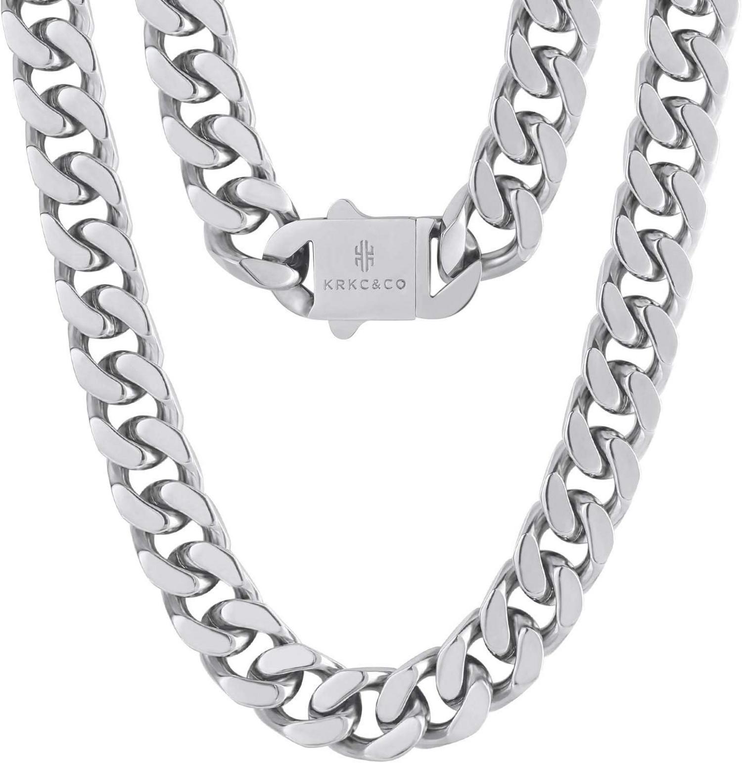 Cuban Link Chain Edelstahl Panzerkette Gold 14mm 66cm_SIGNATURE