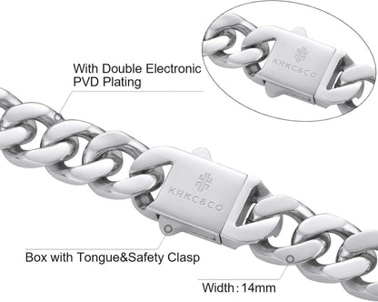 Cuban Link Chain Edelstahl Panzerkette Gold 14mm 66cm_SIGNATURE