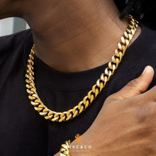 KRKC&CO Panzerkette Herren 18K Gold Kubanische Gliederkette