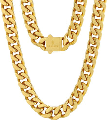 Panzerkette Herren 18K Gold Cuban Link Chain 12mm Goldene 50.8cm