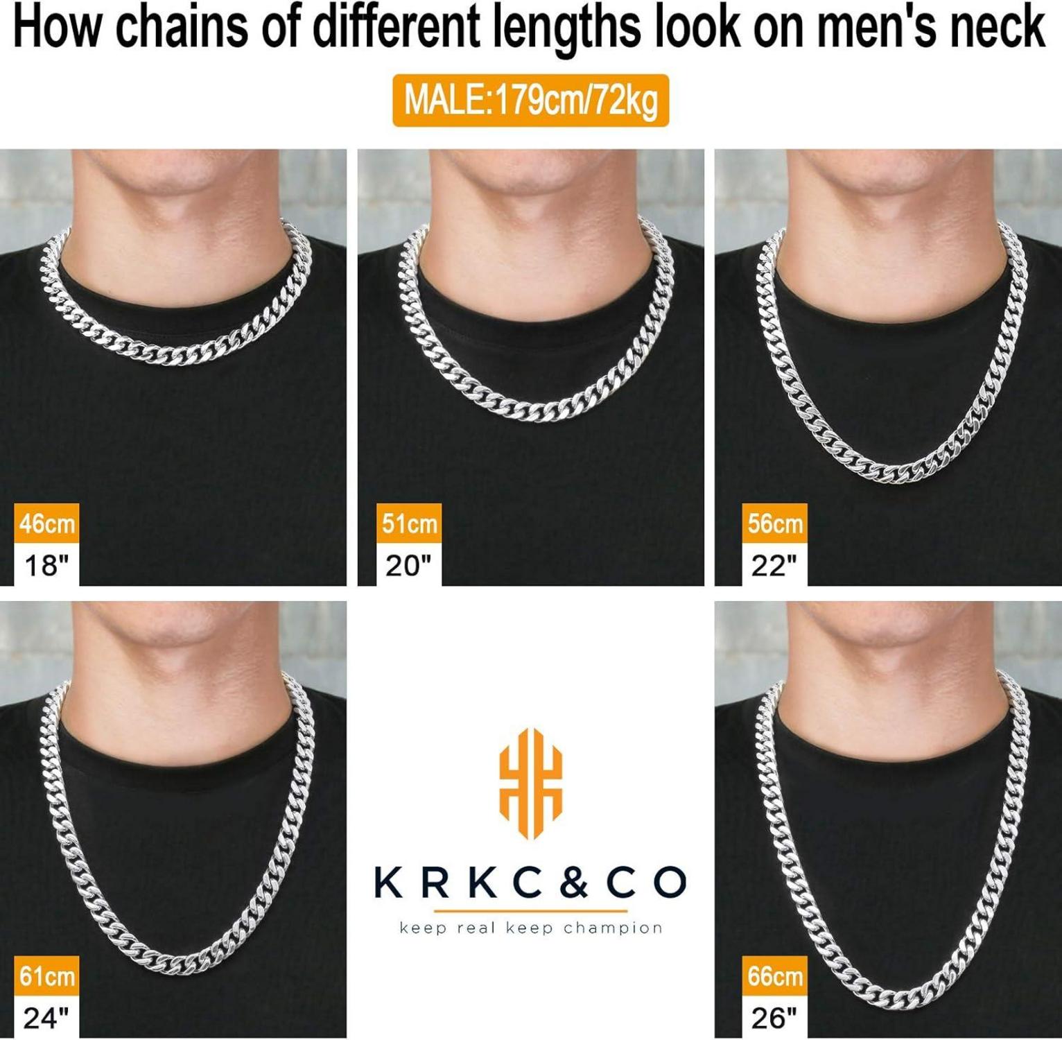 Herren Panzerkette 61cm Gold Silber Cuban Link 12mm Hip Hop Kette