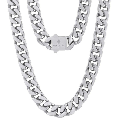 KRKC&CO Panzerkette 18K Gold/Weißgold Cuban Link Chain