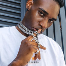 KRKC&CO Panzerkette 18K Gold/Weißgold Cuban Link Chain