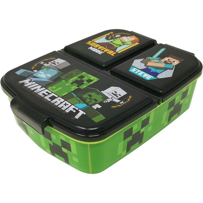 Kinder Brotdose mit 3 Fächern (Minecraft)