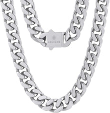 Panzerkette Herren 14mm Gold/Weißgold Cuban Chain 50.8cm