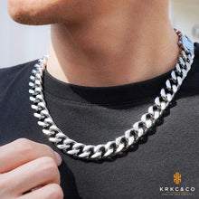 Edelstahl Panzerkette Herren 14mm 18K Gold Cuban Link Chain
