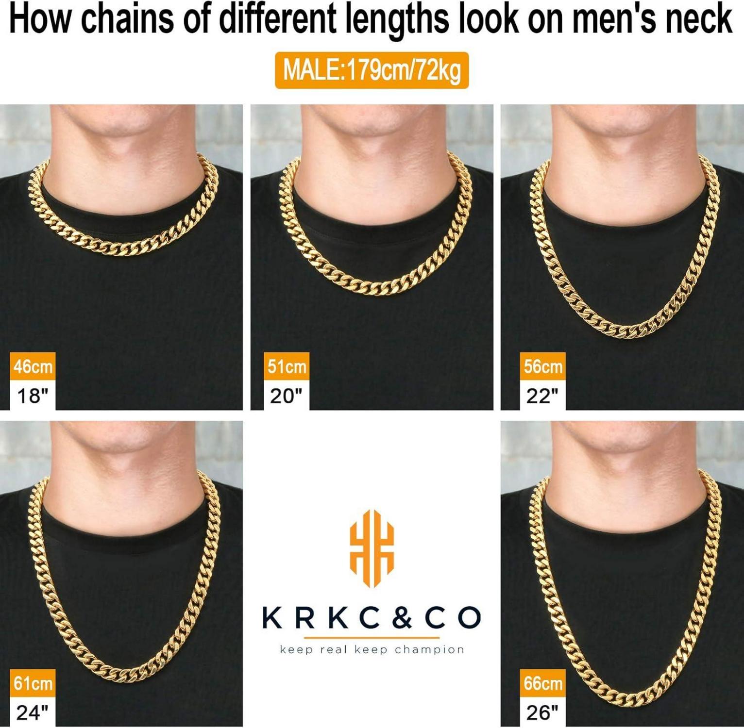 Panzerkette Herren 18K Gold Cuban Link 45.7cm 12mm Gold