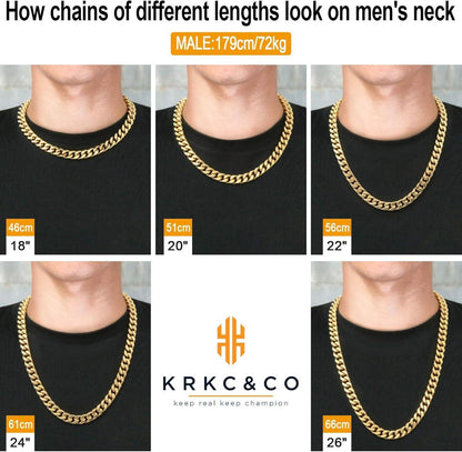 Panzerkette Herren 18K Gold Cuban Link 45.7cm 12mm Gold