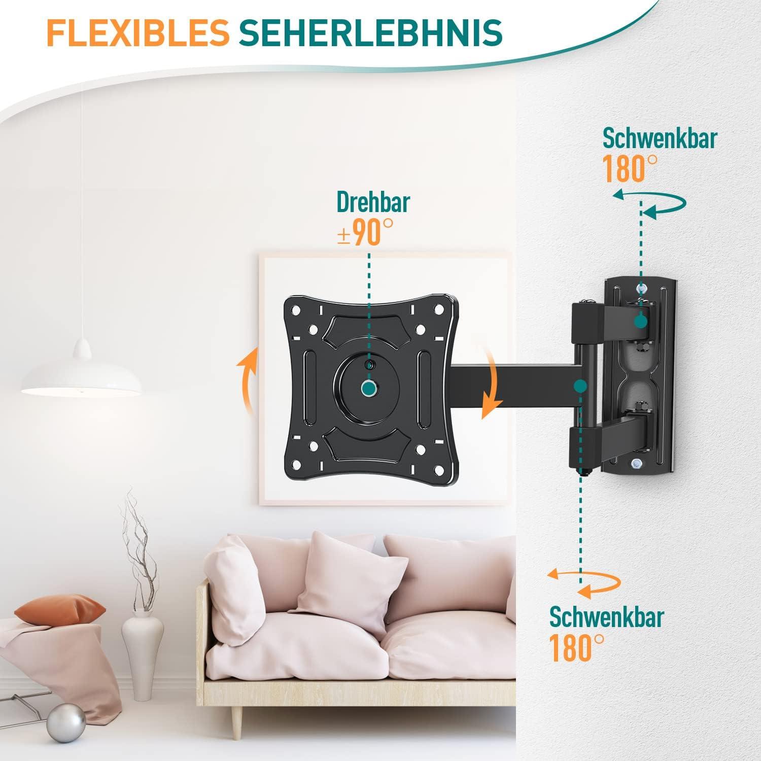 Monitor Wandhalterung Schwenkbar Neigbar 14-30 Zoll VESA