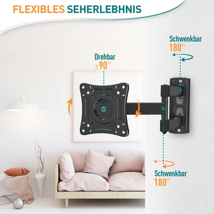 Monitor Wandhalterung Schwenkbar Neigbar 14-30 Zoll VESA