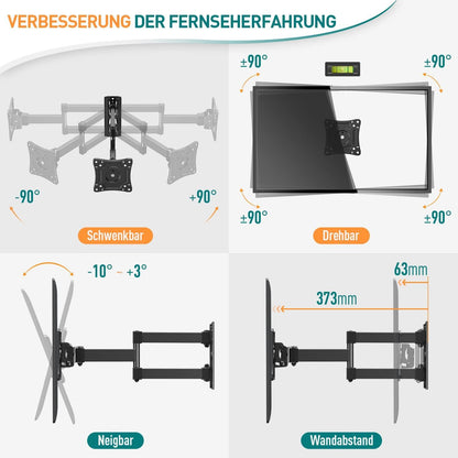 Monitor Wandhalterung Schwenkbar Neigbar für 14-30 Zoll Bildschirme