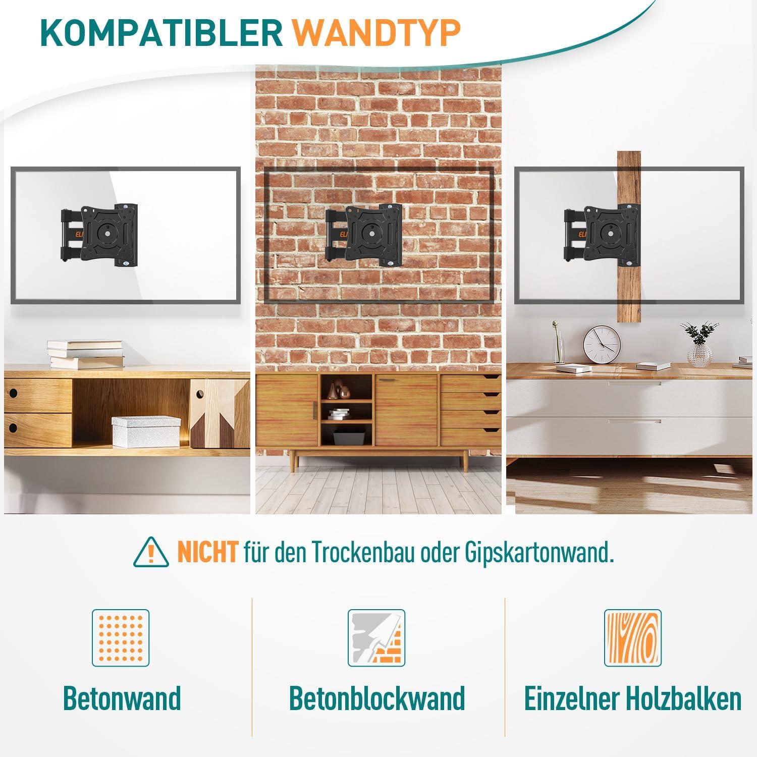 TV Wandhalterung Schwenkbar Neigbar 14-30 Zoll VESA 100x100mm LED OLED